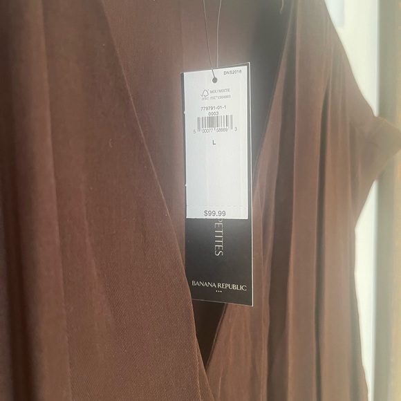 Banana Republic factory midi dress, NWT size l, chocolate brown - Picture 2 of 5